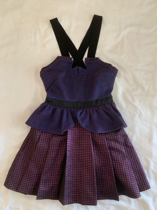 Three Floor Dresses & Skirts - NWT Three Floor Metallic Purple Mini Dress EU 8 US 4 Peplum Lurex